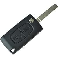 WOVELOT 2 Boton Carcasa del Mando Llave Key para Peugeot 206 107 207 307 407 Citroen C2 C3 C4 C5 C6